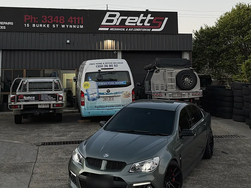 An HSV out the front of Brett’s at dusk