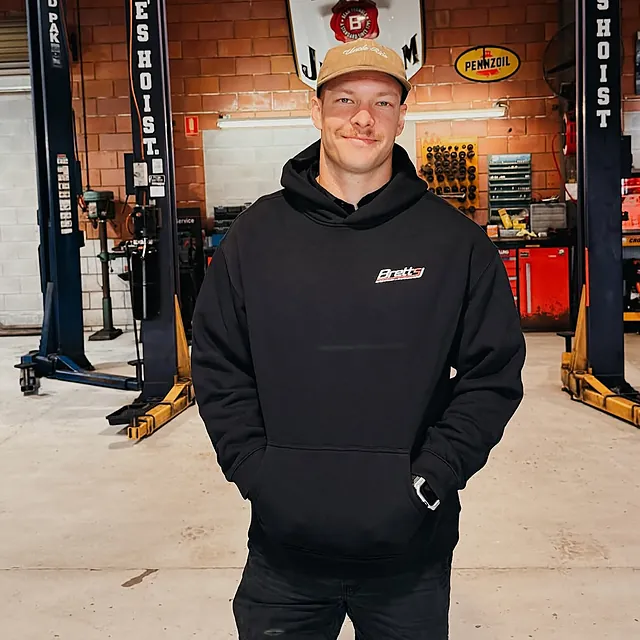 Jesse Collingwood in the Brett’s workshop